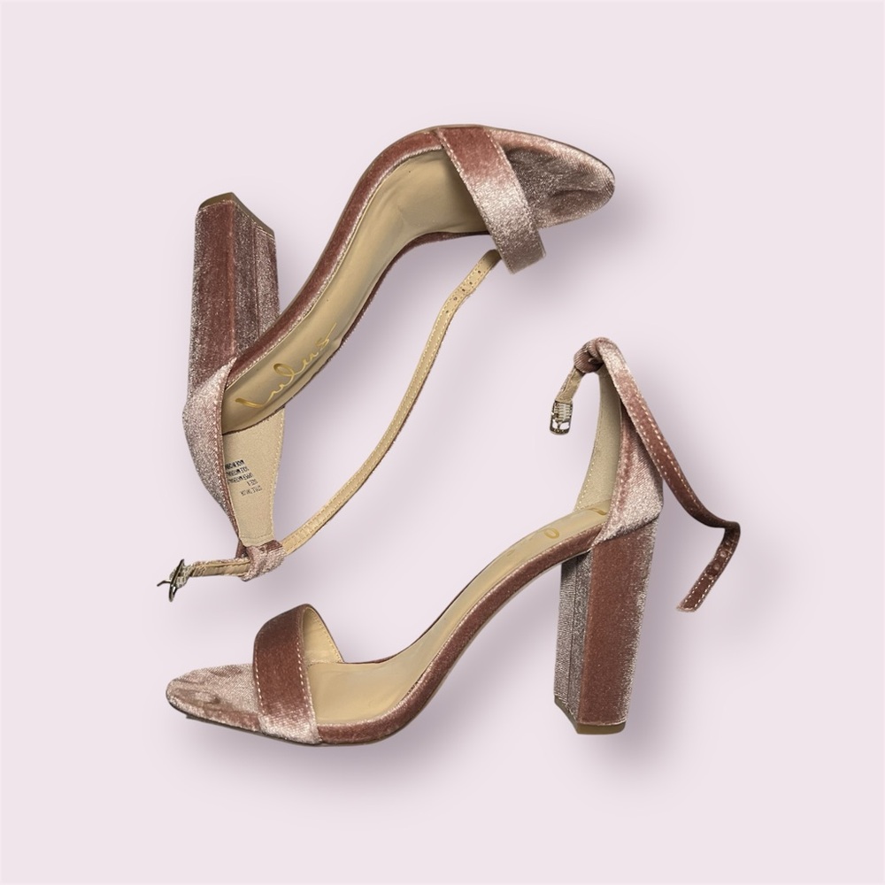 Lulus Taylor Mauve Velvet Ankle Strap Heels